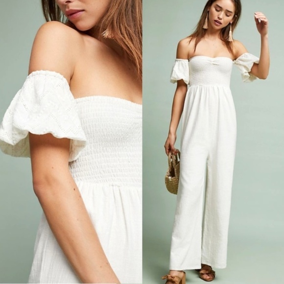 ANTHROPOLOGIE Steele Off-The-Shoulder Jumpsuit - Picture 4 of 12